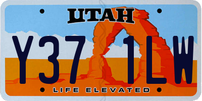 UT license plate Y371LW