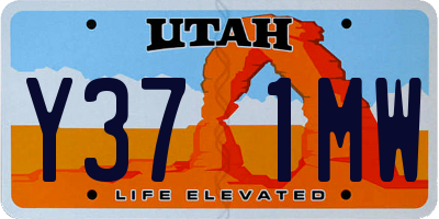 UT license plate Y371MW