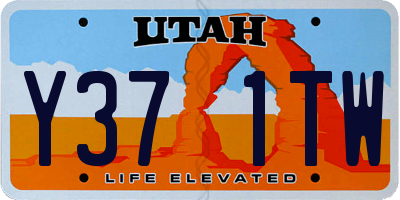 UT license plate Y371TW