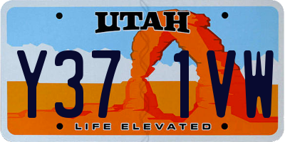 UT license plate Y371VW