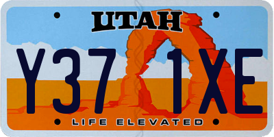 UT license plate Y371XE