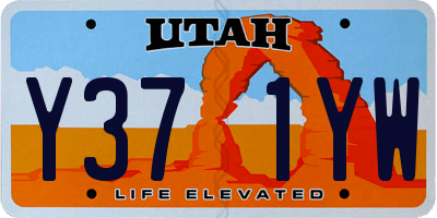 UT license plate Y371YW