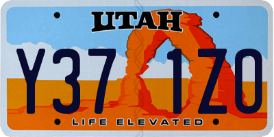 UT license plate Y371ZO