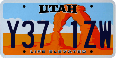 UT license plate Y371ZW
