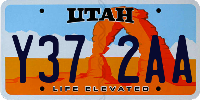 UT license plate Y372AA