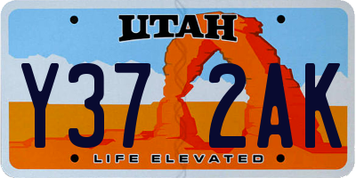 UT license plate Y372AK