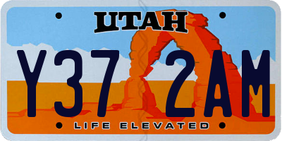 UT license plate Y372AM