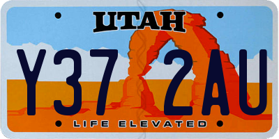 UT license plate Y372AU