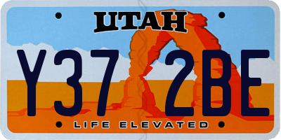 UT license plate Y372BE