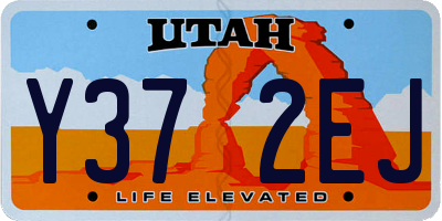 UT license plate Y372EJ