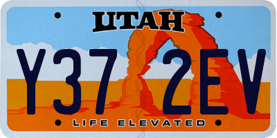UT license plate Y372EV