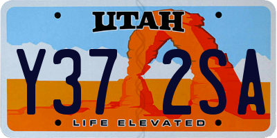 UT license plate Y372SA