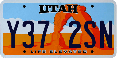 UT license plate Y372SN