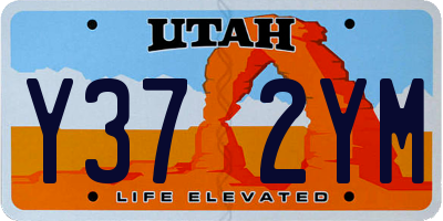 UT license plate Y372YM