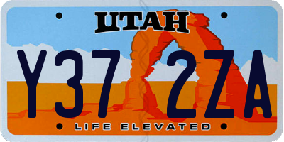 UT license plate Y372ZA