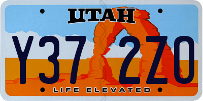 UT license plate Y372ZO