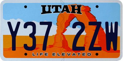 UT license plate Y372ZW