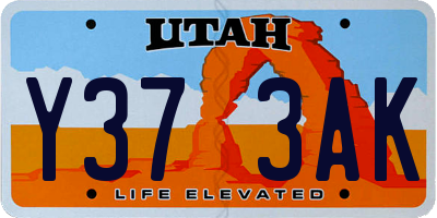 UT license plate Y373AK