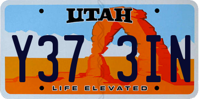UT license plate Y373IN