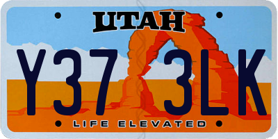 UT license plate Y373LK