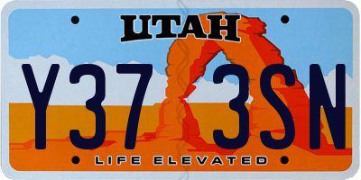 UT license plate Y373SN