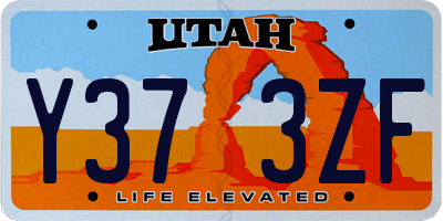 UT license plate Y373ZF