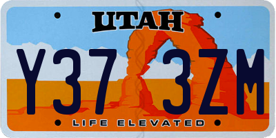 UT license plate Y373ZM