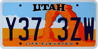 UT license plate Y373ZW