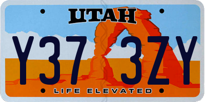 UT license plate Y373ZY