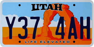 UT license plate Y374AH