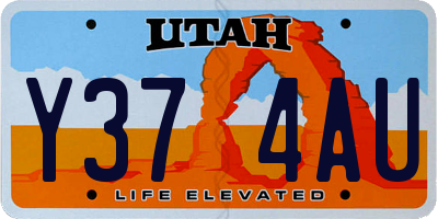UT license plate Y374AU