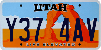 UT license plate Y374AV