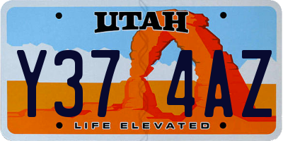 UT license plate Y374AZ
