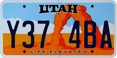 UT license plate Y374BA