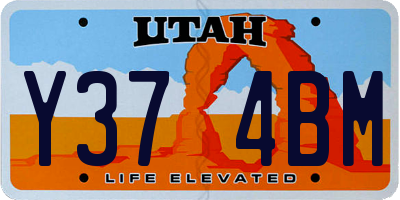 UT license plate Y374BM