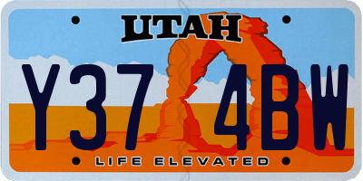 UT license plate Y374BW