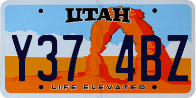 UT license plate Y374BZ