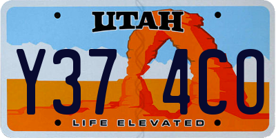 UT license plate Y374CO