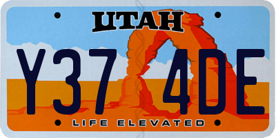 UT license plate Y374DE