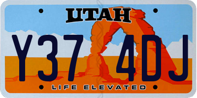 UT license plate Y374DJ