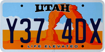 UT license plate Y374DX