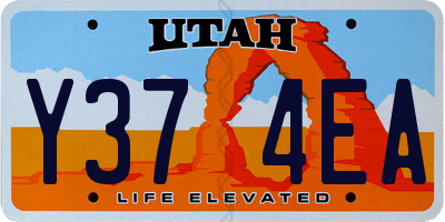 UT license plate Y374EA