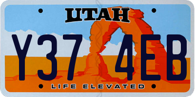UT license plate Y374EB