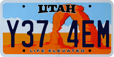 UT license plate Y374EM