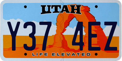UT license plate Y374EZ