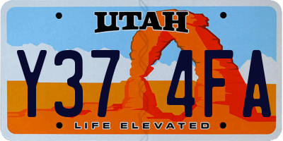 UT license plate Y374FA
