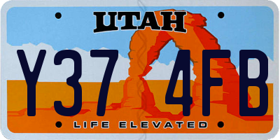 UT license plate Y374FB