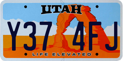 UT license plate Y374FJ