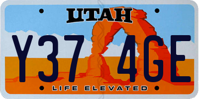 UT license plate Y374GE