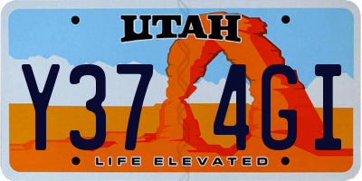 UT license plate Y374GI